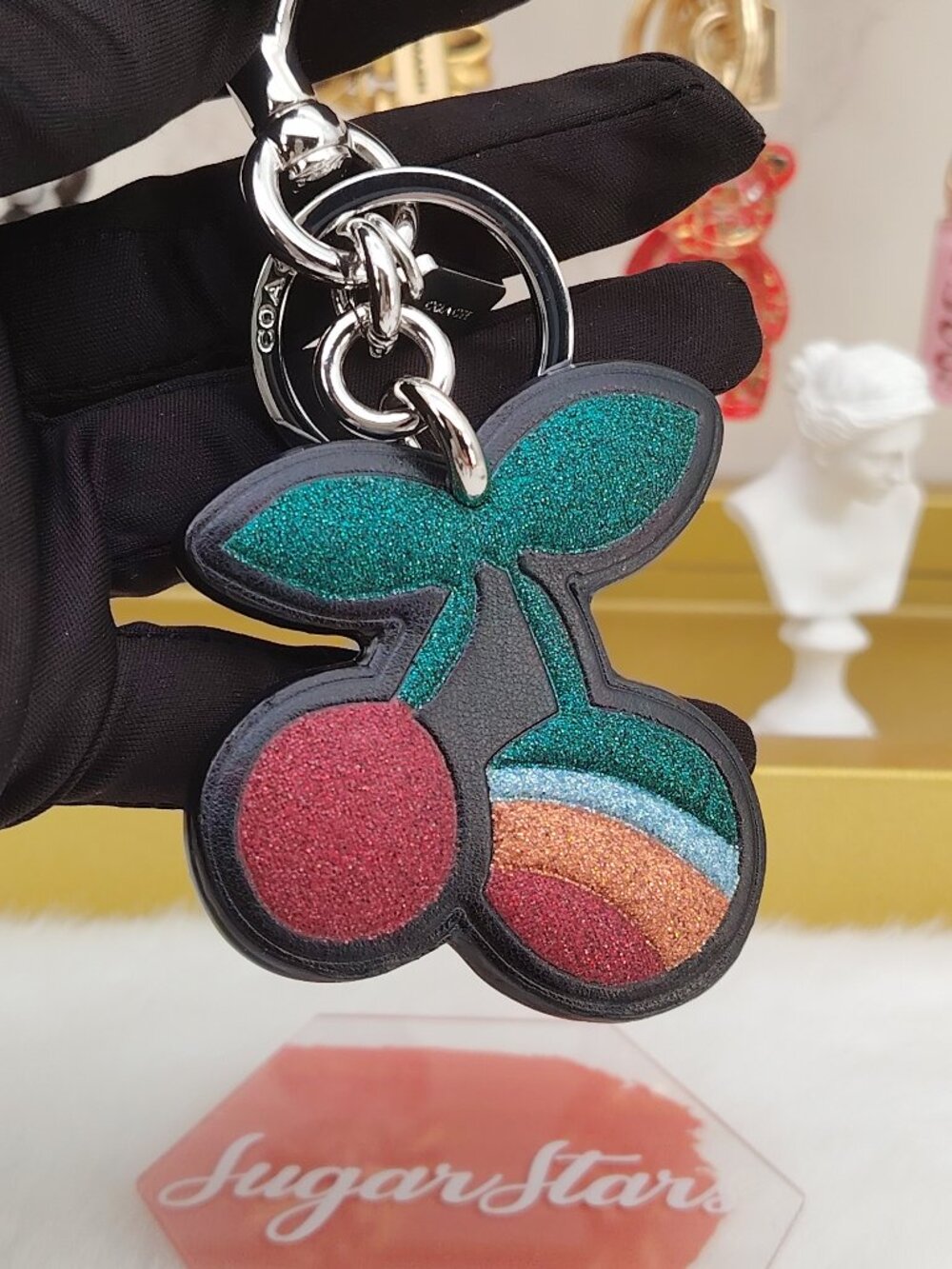Coach bag charm keychain